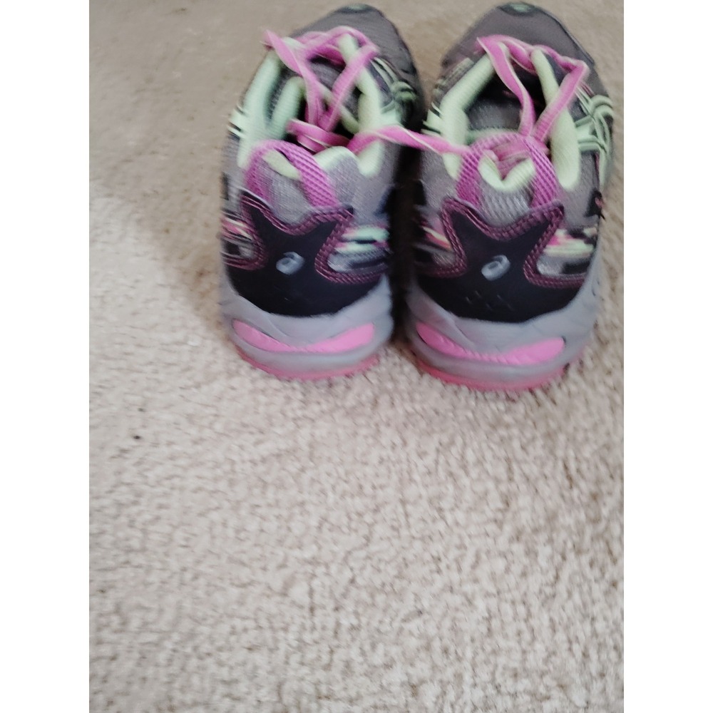 Asics Women 7.5 Gel-Venture 5 Running Training Athletic Gym Shoes Gray Pink Lime - Picture 6 of 12
